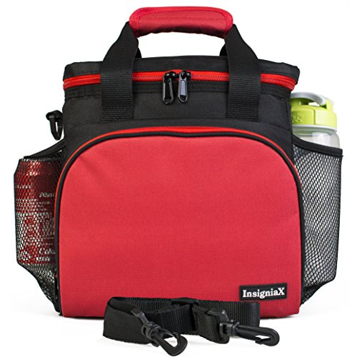 Insulated Lunch Bag InsigniaX Adult Lunch Box For Work, Men, Women With Adjustable Strap, Front