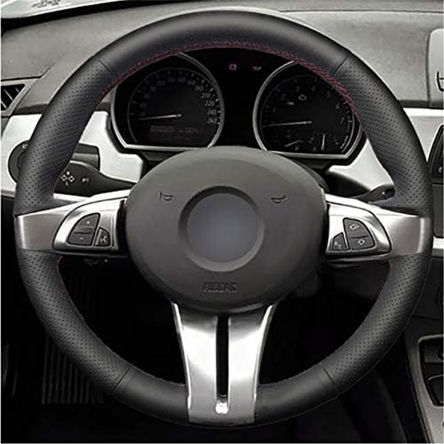 LEIDADA Black Leather Car Steering Wheel Cover, for BMW Z4 E85 Roadster 2003 2008 E86 2005 2008