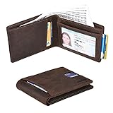 IDEAWIN Slim Bifold Wallet RFID Blocking Genuine Leather Men Front Pocket Wallet