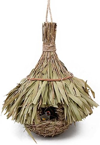 Natura Birdhouse Hanging Grass Weave Rope Pocket with Roof (Big)