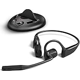 Avantalk Lingo N21 (Upgraded) - Open-Ear Wireless Headset with Noise-Canceling Mic & Charging Dock, Bluetooth Ear Hook Headphones for PC, Computer, Office Work or Home Calls, Lightweight & Comfortable