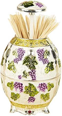 Huachnet European Style Household Kits Hand Press Style Automatic Toothpick Holder (Grape Pattern)