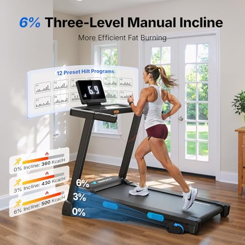 MERACH Walking Pad Treadmills for Home Foldable with Incline, جهاز مشي رياضي Cardio Equipment Treadmills for Heavy People, 0.8-12 km/H Treadmill for Home&Office