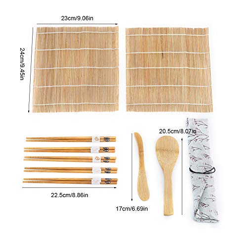 LudoPam Sushi Making Kit, Bamboo Sushi Mats and Utensils