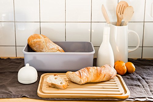 Bamboo Fiber Bread Box with Cutting Board