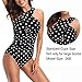 W YOU DI AN Women's Swimsuits One Piece Tummy Control Front Cross Backless Swimsuit Bathing Suit (2XL, White Polka dots)