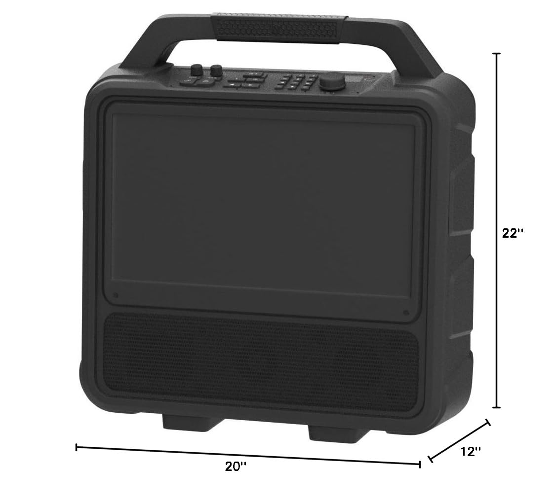 Monster Vision 2 | Portable Entertainment System, 15.6” 1080p Display, 60W Audio | Up to 25 Hours Playback | Two HDMI Ports for Your Favorite Smart Streaming Device & Gaming Console | Portable TV