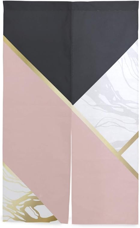 Amazon Miscery 間仕切りカーテン 図ゴールドライン背景抽象芸術 シンプルなデザインファッション 喫茶店 居酒屋 飾り仕切り付け装飾伸縮ポールを与える カーテン オンライン通販