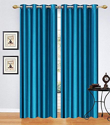 Buy Sb Home Decor Polyester Blend Door Curtains Sky Blue Set Of