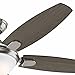 Hunter Fan 54 inch Contemporary Ceiling Fan in Brushed Nickel with LED Light and Remote (Renewed) (Brushed Nickel)