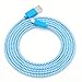 iPhone 5s Charger, F-color 6ft MFi Heavy Duty Braided Lightning Data Sync Cable Compact Connector for iPhone 6 6 Plus 5s 5c 5, iPad Air 2 mini 2 3, iPad 4, iPod touch 5 iPod nano 7 - Blue 1.8m