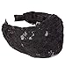 Women Lace Headband Retro Hair Band Wide Headwrap Hair Accessories - Black, 20cm*10cm