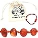 Baltic Amber Teething Bracelet or Anklet for Babies, Toddlers, and Kids - Lab-Tested - Raw Unpolished Cognac - 5.5 Inches