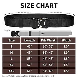 FAIRWIN Tactical Belt 1.5 Inch Belts for Mens Nylon