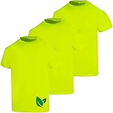 FONIRRA 3 Pack UPF 50+ Safety Shirts for Men Recycled Polyester High Visibility Short Sleeve Construction Work Hi Vis T Shirt