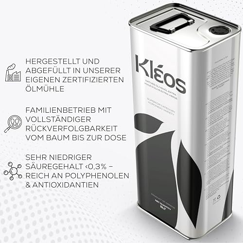 Kleos Extra Natives Olivenöl 5 Liter - Ernte 2024-25 - Kaltgepresst aus Griechenland - Premium Qualität - 5l thumbnail 3