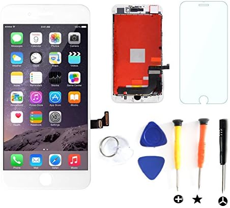 Litsped LCD Screen Replacement, Touch Screen Digitizer Frame Assembly White Repair Tools For iPhone 7 (4.7inch only White) …