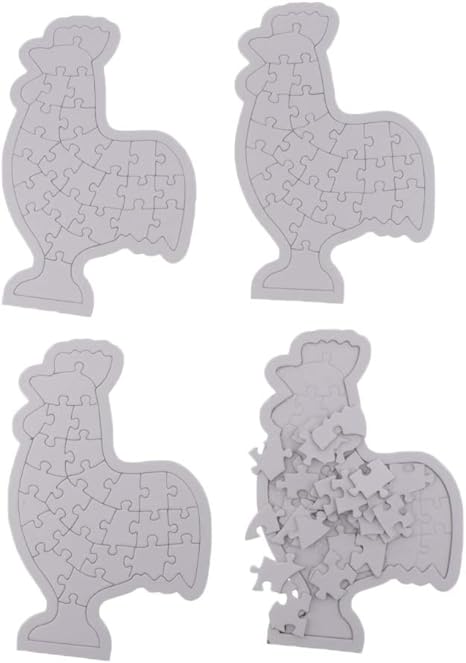 Amazon N A 4ピース 個空白ぬりえパズルペーパーdiyaffiti絵子供知育玩具 コック ジグソーパズル ホビー