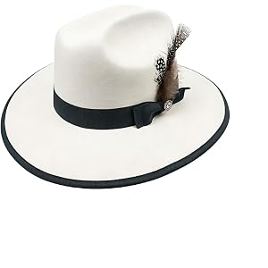 Mysticol Womens Wide Brim Felt Fedora Bow Feather Vintage Hat | Light elastic polyester felt, lightweight anti-collapse breat