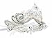 Masquerade Mask Shiny Metal Rhinestone Venetian Pretty Party Evening Prom Mask(White)