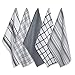 DII Kitchen Dish Towels (Gray, 18x28"), Ultra Absorbent & Fast Drying, Professional Grade Cotton Tea Towels for Everyday Cooking and Baking -  Assorted Patterns, Set of 5