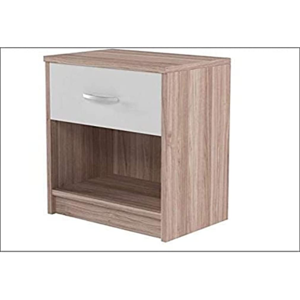 Stella Trading Pepe Bedside Table Oak Sonoma/ABS White 28 x 39 x 41 cm
