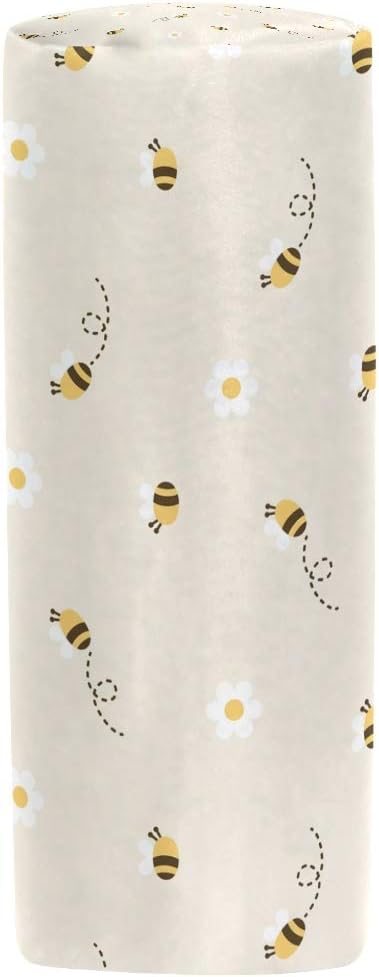 hengpai Bee Student Pencil Pen Bag Pouch Case Cosmetic Makeup Bag, Beige - Image 4