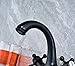 Rozin Deck Mounted Bathroom Basin Faucet 2 Knobs Single Hole Vanity Sink Mixer Tap Oil Rubbed Bronze