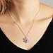Finecraft Snowflake Pendant Necklace with White Cubic Zirconia in Sterling Silver, 18