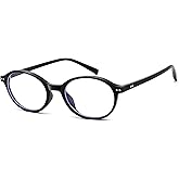 COASION Retro Oval Glasses for Women Men - Small Round Blue Light Blocking Glasses Vintage Nerd Eyeglasses