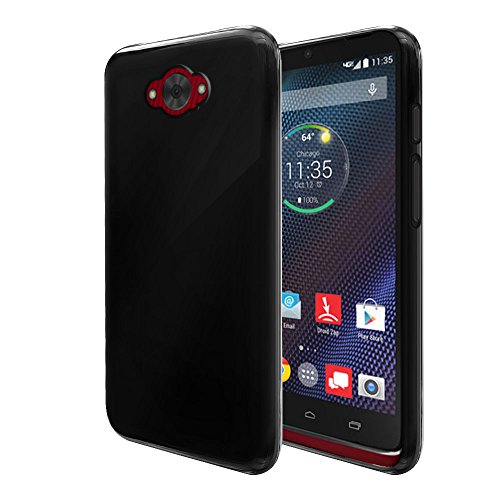 Motorola Droid Turbo XT1254 Case, FINCIBO Flexible TPU Silicone Soft Gel Skin Protector Cover Case, Black