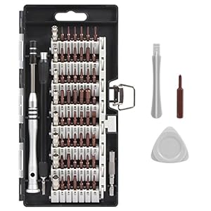 Syntus Precision Screwdriver Set, 63 in 1 with 57 Bits Screwdriver Kit, Magnetic Driver Electronics Repair Tool Kit for iPhone, Tablet, Macbook, Xbox, Cellphone, PC, Game Console, Black