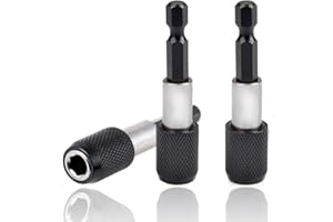 Bestgle 3 Pieces Magnetic Extension Chuck Adapter, 1/4 Inch Hex Shank Quick Release Bar Socket Screwdriver Bit Holder Kit Sel