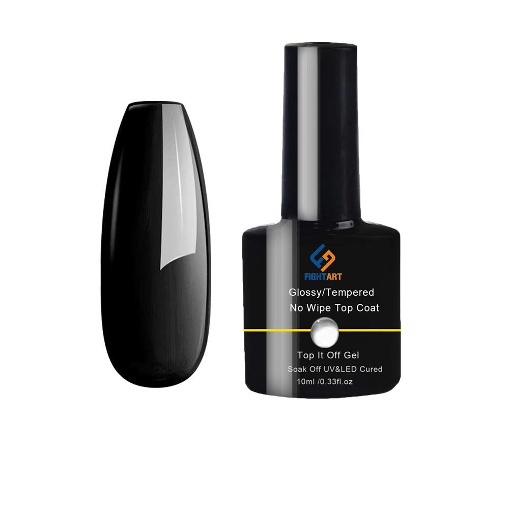 Matte Top Coat High Gloss Base Gel Nail Polish Set No Wipe UV LED Soak Off Varnish 3Pcs with 1pc Mirror Powder Glitter by FIGHTART : Beauty