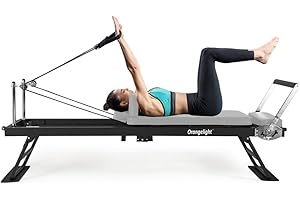 Orangelight Pilates Reformer Machine for Home Gym and Studio - Foldable Reformer Pilates Machine Equipment Up to 300 lbs Weight Capacity Balanced Body Reformer with 5 Color Cords