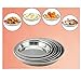 Yamde 4 Pcs 7.8 Inch Stainless Steel Round Plate Set for Camping Outdoor，Serving Tray，Dish Plate，Kitchen