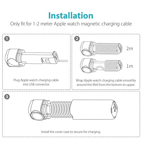 ROMOSS iRoll 3250mAh Portable Charger for All Apple Watch Series, Dual Port 2A Output External Power Bank for iPhone X/8 Plus/8/7Plus/7/6 Plus/6S and more USB devices - White