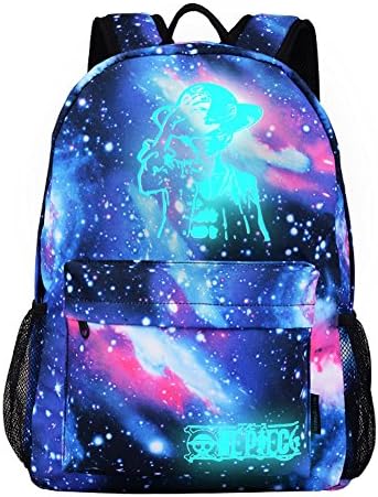 Anime One Piece College Laptop Backpack with USB Charging Port and Lock