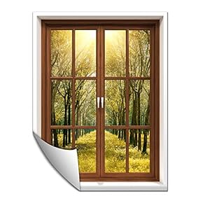 Wall Paper Small Wall Mural Beautiful Scenery Out of The Window Wall Art Removable Wall Decoration for Bedroom Living Room - 24x32 inches