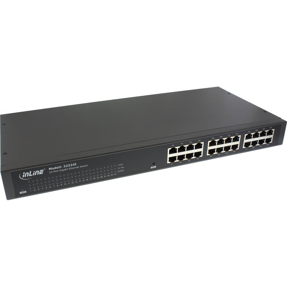 InLine 32324I Gigabit Network Switch (24-Port, 1 Gbps, 48.3 cm (19 Inches), Metal, Fanless)