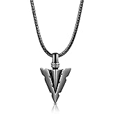 MANBU Sterling Silver Urn Necklace for Men: Arrowhead Memorial Pendant Cremation Ash Jewelry Bereavement Keepsakes Gift for Loss of a Loved One