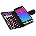Huawei Raven LTE H892L Case, H892G Raven Wallet case by iViva For Luxury Magnetic ID Folio Credit Card Slots Wallet Case (Polka Dot Heart)