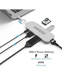 Concentrador USB C HUB, dispositivo de red USB C con puerto gigabit ethernet 4 K HDMI para MacBook, Mac Pro   Air, portátil, mini, iMac, portátiles, Surface Pro, Chromebook.