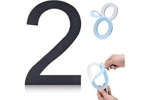 HOIUTER 6 Inch Self-adhesive House Numbers,Stainless Steel House Number for Outside,Big Modern House Numbers, Garden Door Address Numbers for House, 911 Visibility Signage(2)