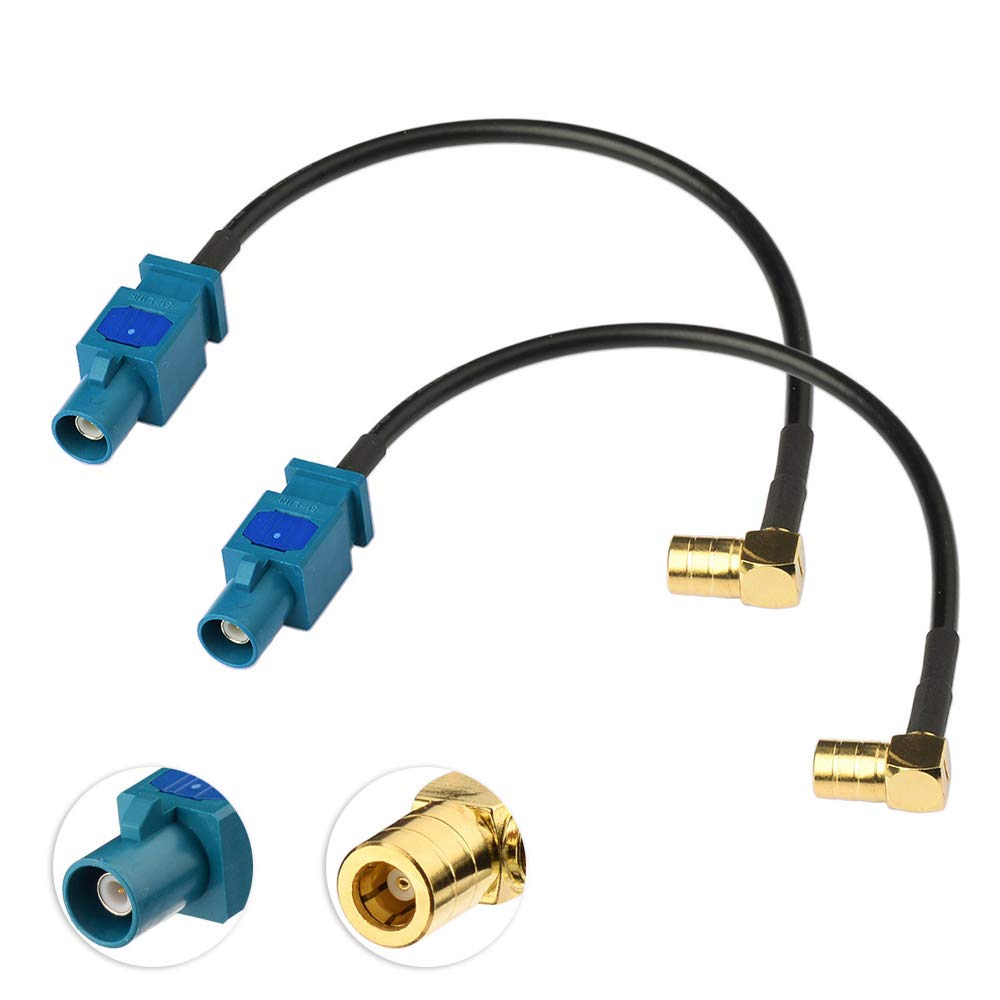 Eightwood DAB Radio Cable Fakra to SMB Adapter Cable Fakra Z Male to SMB female Adapter Cable 15cm RG174 2pcs for DAB Aerial Radio Stereo Receiver Tuner