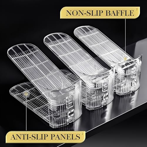 Beauenty 10 pcs Shoe Slots Organizer, Adjustable Shoe Organizer, Space-Saving Shoe Stacker for Closet Storage, Durable Shoe Slots with 3 Adjustable Heights and Anti-Slip Design,Fits Most Shoes