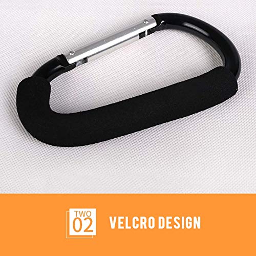 TSHAOUN 3 PCS Large Baby Stroller Hook, D Shape Large Buggy Carabiner
