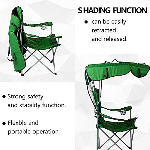 unhg Camp Chairs with Shade Canopy Chair Folding Camping Recliner