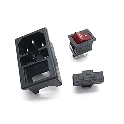 3 Pin IEC320 C14 Inlet Male Plug Power Socket Red