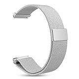 Fintie for Galaxy Watch 42mm / Galaxy Watch Active 40mm Bands - Milanese Loop Stainless Steel Metal Replacement Strap Bracelet w/Magnet Lock, Also Compatible Samsung Gear Sport Smartwatch, Silver